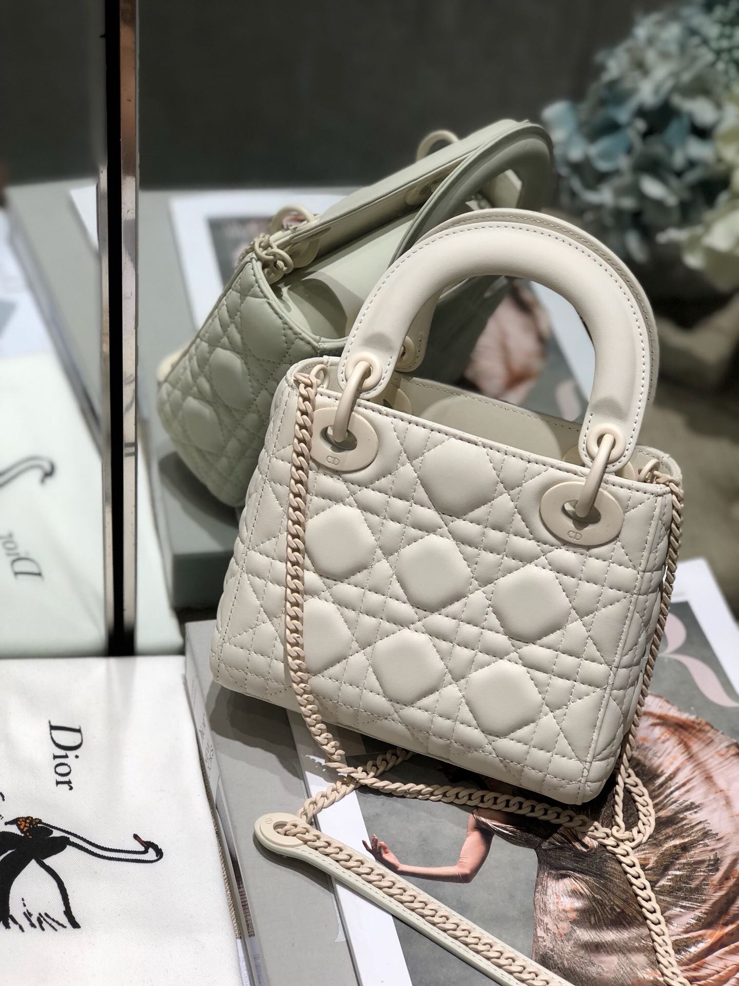 Mini Lady Dior Bag Latte Ultramatte Cannage Calfskin